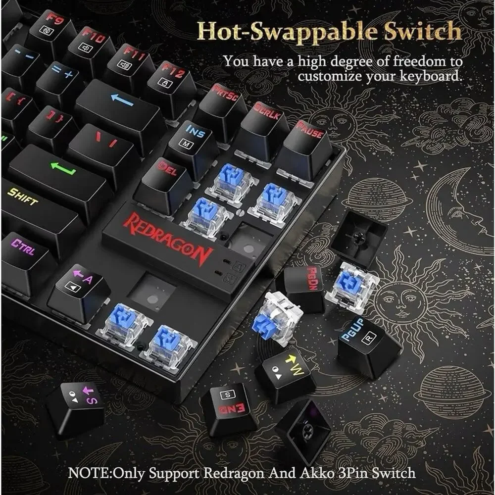 Redragon K552P Kumara RGB TKL Mechanical Gaming Keyboard Blue Switch USB